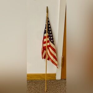 Mid Century Vtg Modern 50 Star Hand Held Antique American Flag